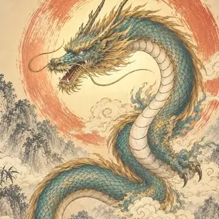 Dragon module ink painting
