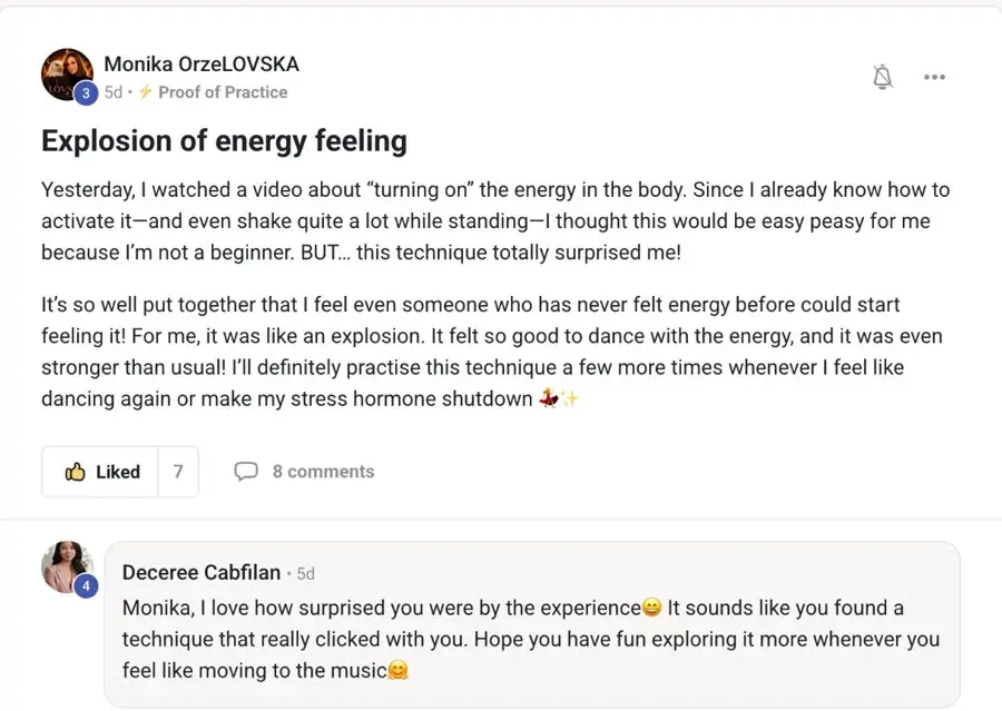 Monika: it was like an explosion of energy
