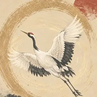 Crane module ink painting