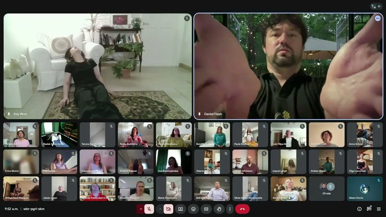 Dr. Daniel guiding a member during an online session