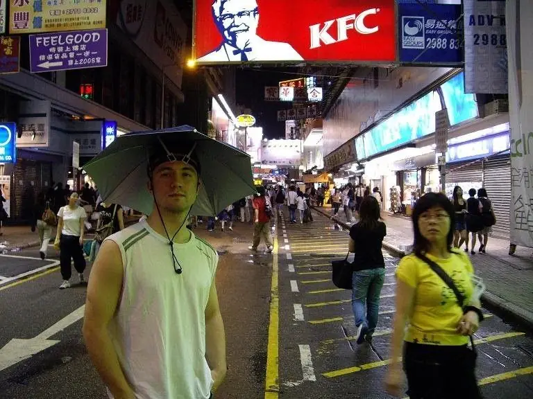 Young Daniel Flash on a busy Hong Kong street