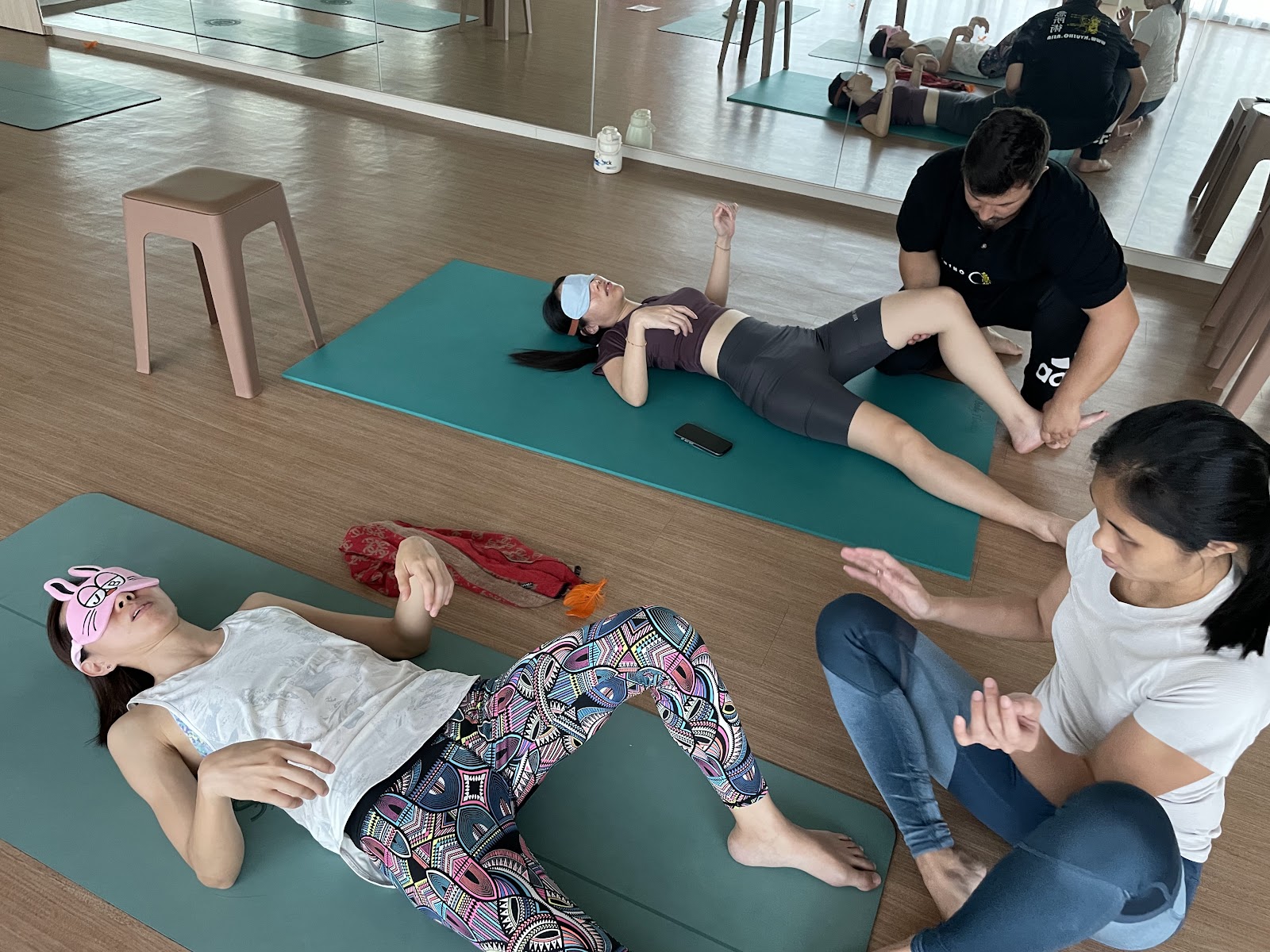 Students practising floor work during the Sensory Energetics seminar in Malaysia