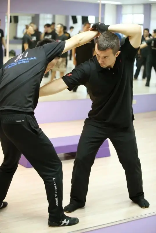 Daniel Flash practising Kyusho pressure point techniques with a partner