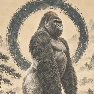 Gorilla module ink painting