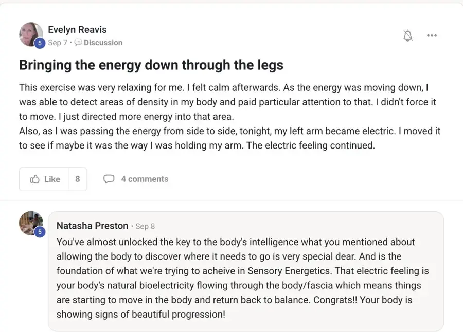 Evelyn: this exercise was very relaxing, I felt calm